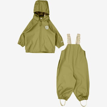 Wheat Outerwear Regnsæt Charlie m. Seler | Baby Rainwear 4121 heather green