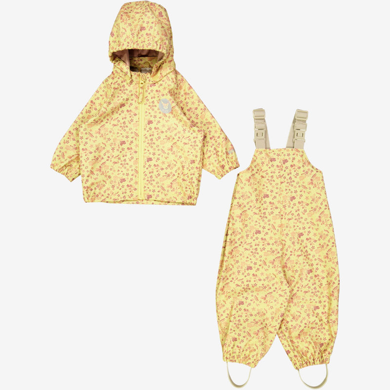 Wheat Outerwear Regnsæt Charlie m. Seler | Baby Rainwear 5107 yellow gooseberry