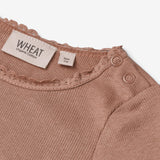 Wheat Main Langærmet Rib T-shirt Reese | Baby Jersey Tops and T-Shirts 2032 rose dust