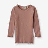 Wheat Main Langærmet Rib T-shirt Reese | Baby Jersey Tops and T-Shirts 2032 rose dust
