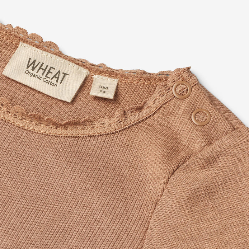 Wheat Main  Langærmet Rib T-shirt Reese | Baby Jersey Tops and T-Shirts 2121 berry dust