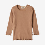 Wheat Main  Langærmet Rib T-shirt Reese | Baby Jersey Tops and T-Shirts 2121 berry dust