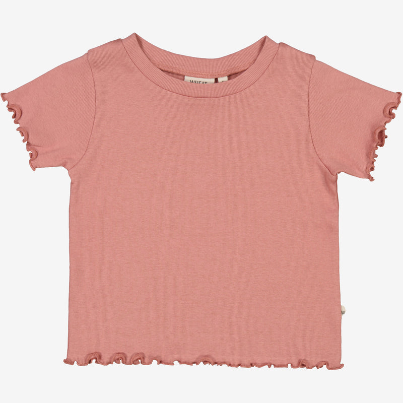 Wheat Rib T-shirt Irene Jersey Tops and T-Shirts 2021 old rose