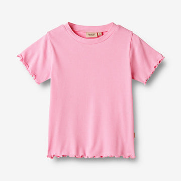 Wheat Main   Rib T-shirt Irene Jersey Tops and T-Shirts 2356 pink