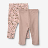 Wheat Main Sæt Af To Leggings Jules Legging 9536 rose powder flowers