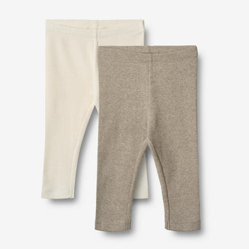 Wheat Main Sæt Af To Rib Leggings Jules Legging 0072 gravel melange