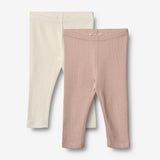 Wheat Main Sæt Af To Rib Leggings Jules Legging 2487 rose powder