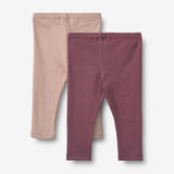 Wheat Main Sæt Af To Rib Leggings Jules Legging 3118 eggplant