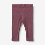Wheat Main Sæt Af To Rib Leggings Jules Legging 3118 eggplant