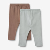 Wheat Main Sæt Af To Rib Leggings Jules Legging 9582 soft rain brown