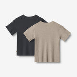 Wheat Main Sæt af 2 Kortærmet Rib T-shirts Fabian T-Shirt 1432 navy