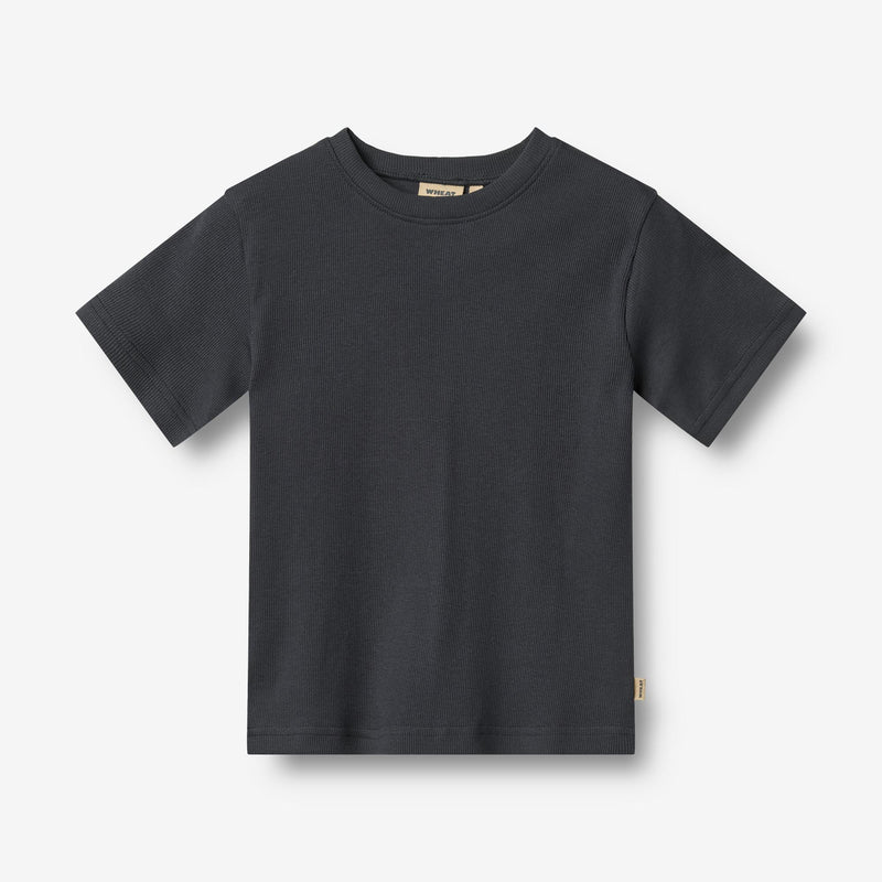Wheat Main Sæt af 2 Kortærmet Rib T-shirts Fabian T-Shirt 1432 navy