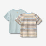 Wheat Main Sæt af 2 Kortærmet T-shirt Fabian T-Shirt 9877 multi blue stripe