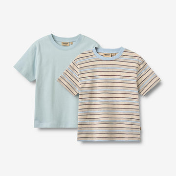 Wheat Main Sæt af 2 Kortærmet T-shirt Fabian T-Shirt 9877 multi blue stripe