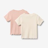Wheat Main Sæt af 2 Kortærmet T-shirts Alicia T-Shirt 3182 ivory