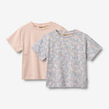 Wheat Main Sæt af 2 Kortærmet T-shirts Ella T-Shirt 2528 powder blue flowers