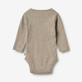 Wheat Main Sæt af 2 Langærmede Rib Body Spencer Body 0072 gravel melange