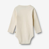 Wheat Main Sæt af 2 Langærmede Rib Body Spencer Body 0072 gravel melange