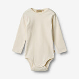 Wheat Main Sæt af 2 Langærmede Rib Body Spencer Body 0072 gravel melange