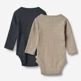 Wheat Main Sæt af 2 Langærmet Rib Body Spencer Body 1432 navy