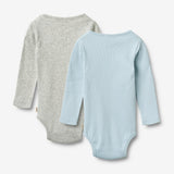 Wheat Main Sæt af 2 Langærmet Rib Body Spencer Body 2703 summer sky