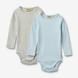 Wheat Main Sæt af 2 Langærmet Rib Body Spencer Body 2703 summer sky