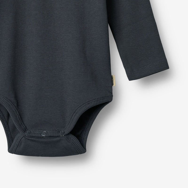 Wheat Main Sæt af 2 Langærmede Rib Body Spencer Underwear/Bodies 1432 navy