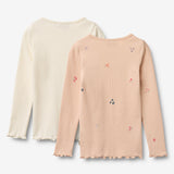 Wheat Main Sæt af 2 Langærmede T-shirts Ida T-Shirt 2475 rose flowers