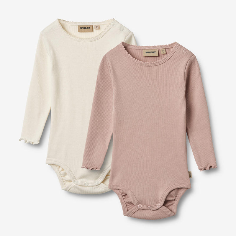 Wheat Main Sæt af 2 Langærmet Body Regitze Body 2487 rose powder
