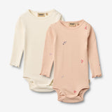 Wheat Main Sæt af 2 Langærmet Body Regitze Body 2475 rose flowers