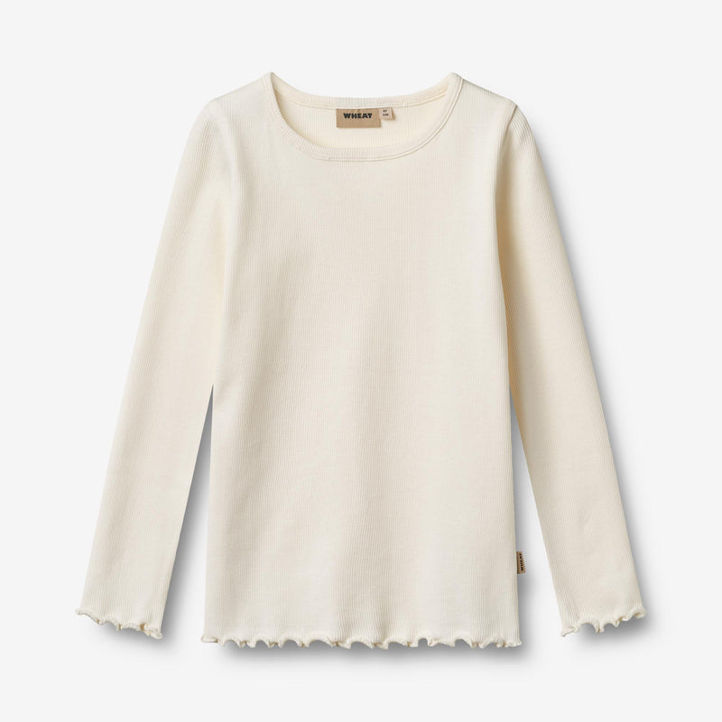 Wheat Main Sæt af 2 Langærmet Rib T-shirt Ida T-Shirt 2487 rose powder
