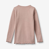 Wheat Main Sæt af 2 Langærmet Rib T-shirt Ida T-Shirt 2487 rose powder
