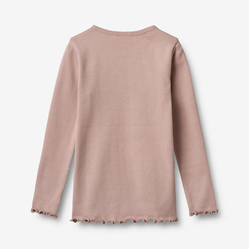 Wheat Main Sæt af 2 Langærmet Rib T-shirt Ida T-Shirt 2487 rose powder