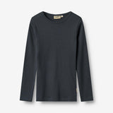 Wheat Main Sæt af 2 Langærmet Rib T-shirts Stig T-Shirt 1432 navy