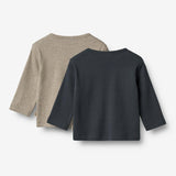 Wheat Main Sæt af 2 Langærmet T-shirts Milo T-Shirt 1432 navy