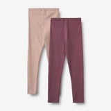 Wheat Main Sæt af 2 Leggings Jules Legging 3118 eggplant