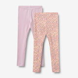 Wheat Main Sæt af 2 Leggings Jules Legging 9876 magenta heart flowers
