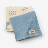 Wheat Main Sæt af 2 Muslin Stofbleer Kaya Accessories 1260 faded denim