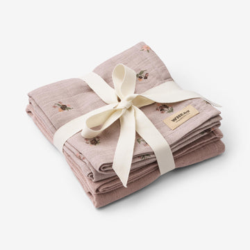 Wheat Main Sæt af 2 Muslin Stofbleer Kaya Accessories 1354 soft lilac