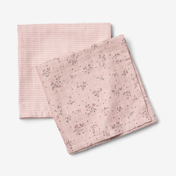 Wheat Main Sæt af 2 Muslin Stofbleer Kaya Accessories 1353 soft lilac flowers