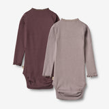 Wheat Main   Sæt af 2 Rib Body Lotta Underwear/Bodies 9581 purple fudge