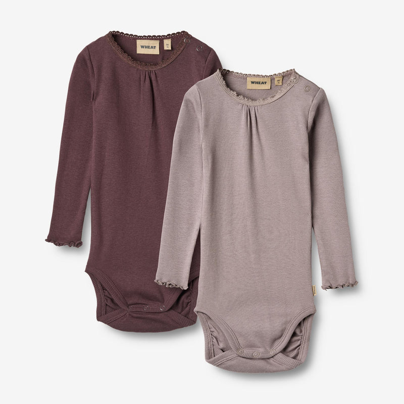 Wheat Main   Sæt af 2 Rib Body Lotta Underwear/Bodies 9581 purple fudge