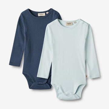 Wheat Main   Sæt af 2 Rib Body Spencer Underwear/Bodies 4034 light blue navy