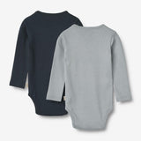 Wheat Main Sæt af 2 Rib Body Spencer Underwear/Bodies 1126 cloudy sky navy