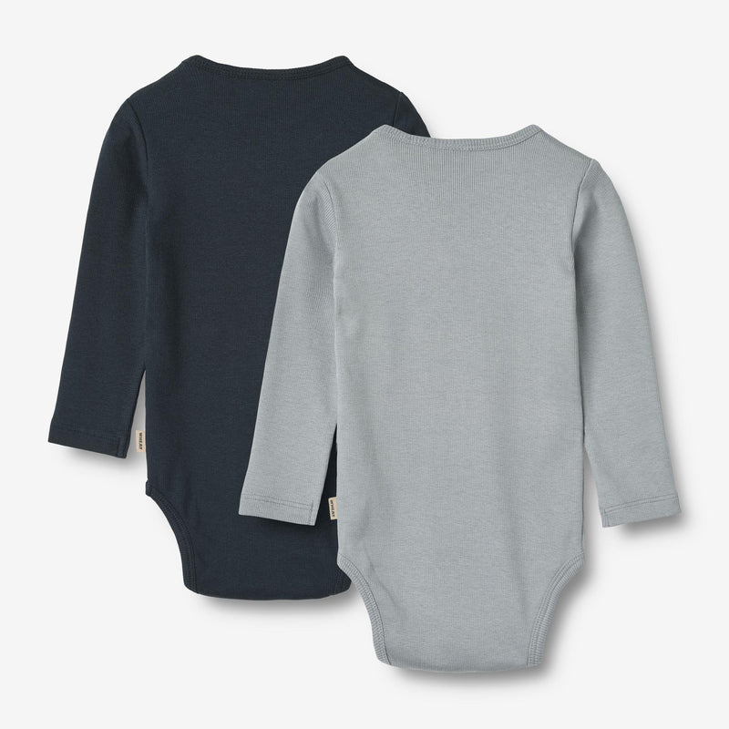 Wheat Main Sæt af 2 Rib Body Spencer Underwear/Bodies 1126 cloudy sky navy