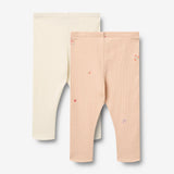 Wheat Main Sæt af 2 Rib Leggings Jules Legging 2475 rose flowers
