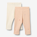 Wheat Main Sæt af 2 Rib Leggings Jules Legging 2475 rose flowers