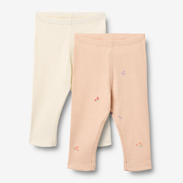 Wheat Main Sæt af 2 Rib Leggings Jules Legging 2475 rose flowers