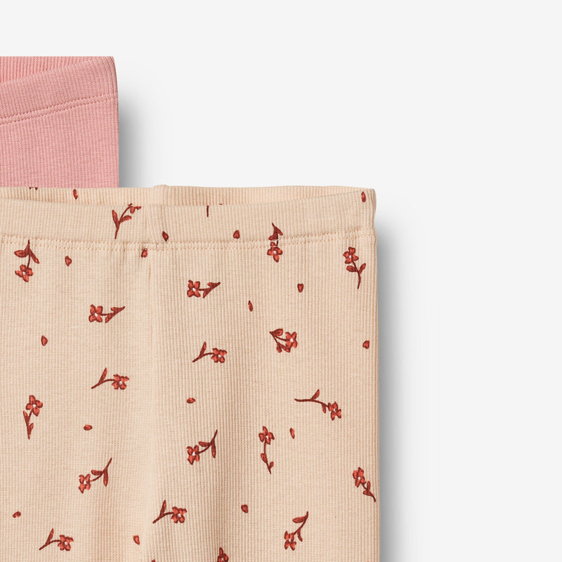 Wheat Main Sæt af 2 Rib Leggings Jules Legging 9439 rose water flowers