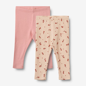Wheat Main Sæt af 2 Rib Leggings Jules Legging 9439 rose water flowers